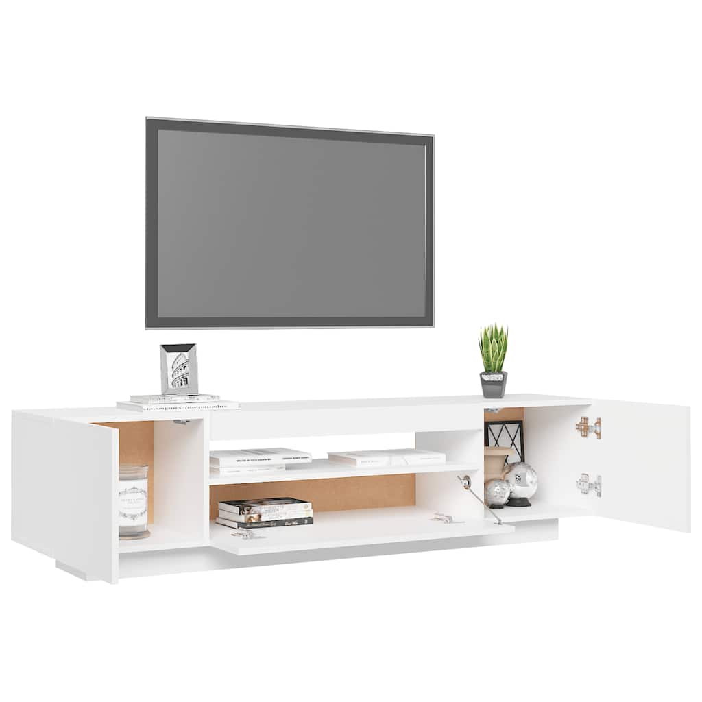 vidaXL Comodă TV cu lumini LED, alb, 160x35x40 cm vidaXL Comodă TV cu lumini LED, alb, 160x35x40 cm