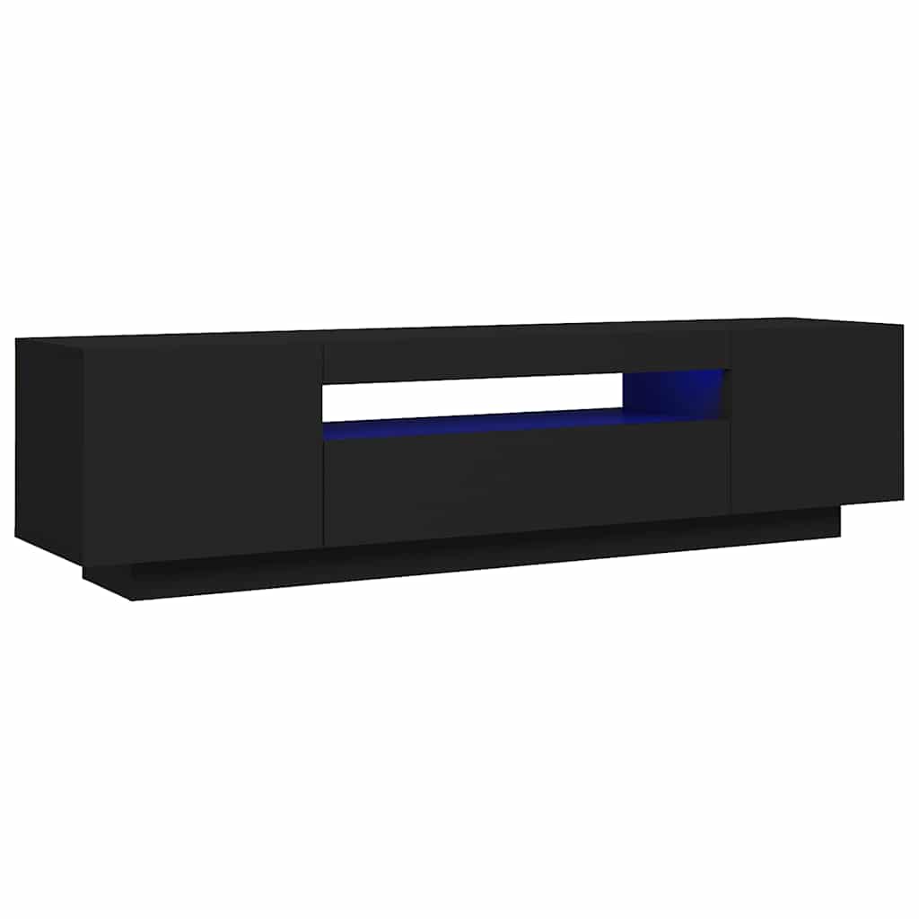 vidaXL Comodă TV cu lumini LED, negru, 160x35x40 cm vidaXL Comodă TV cu lumini LED, negru, 160x35x40 cm