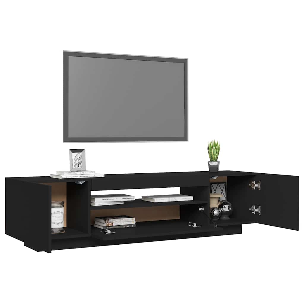 vidaXL Comodă TV cu lumini LED, negru, 160x35x40 cm vidaXL Comodă TV cu lumini LED, negru, 160x35x40 cm