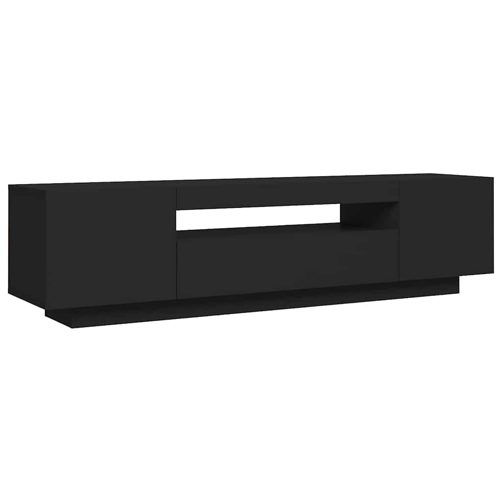 vidaXL Comodă TV cu lumini LED, negru, 160x35x40 cm vidaXL Comodă TV cu lumini LED, negru, 160x35x40 cm