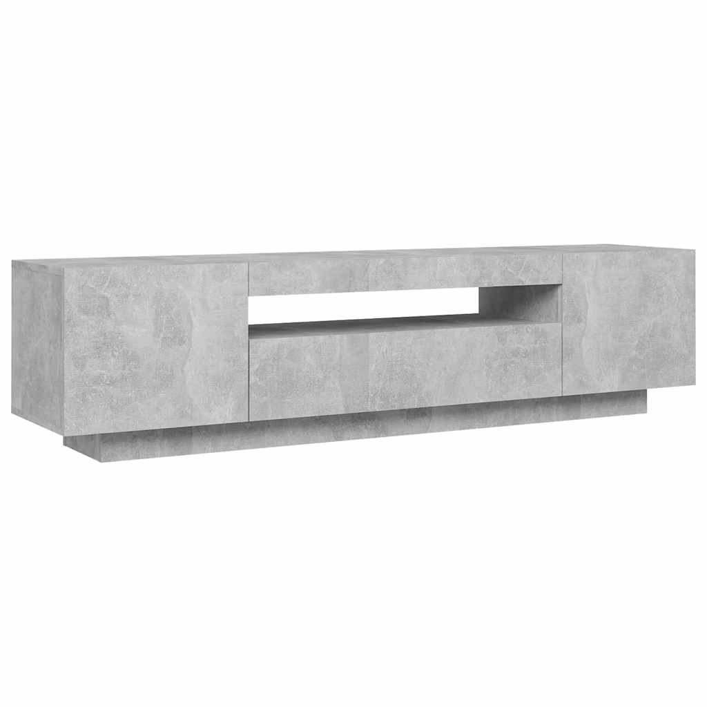vidaXL Comodă TV cu lumini LED, gri beton, 160x35x40 cm vidaXL Comodă TV cu lumini LED, gri beton, 160x35x40 cm