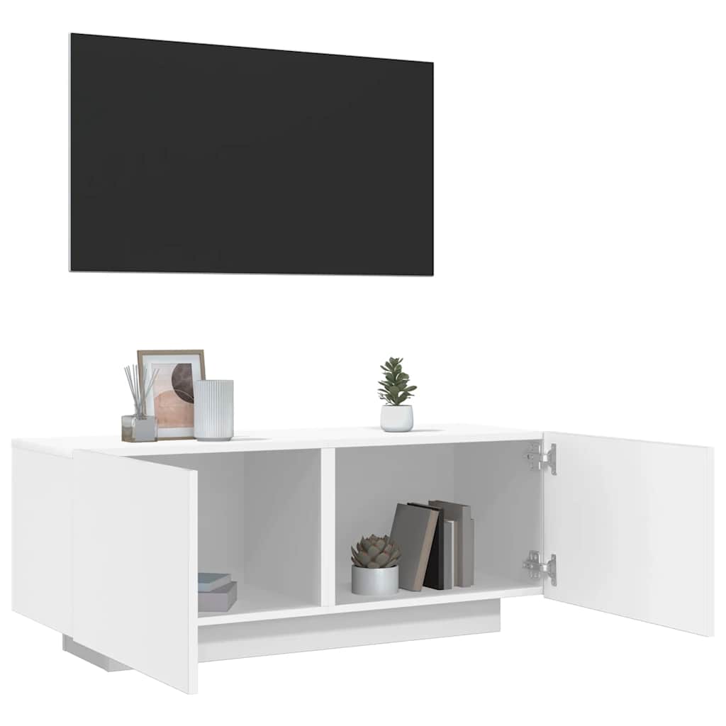 vidaXL Comodă TV, alb, 100x35x40 cm, lemn prelucrat
