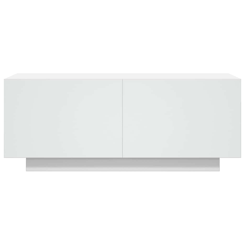 vidaXL Comodă TV, alb, 100x35x40 cm, lemn prelucrat