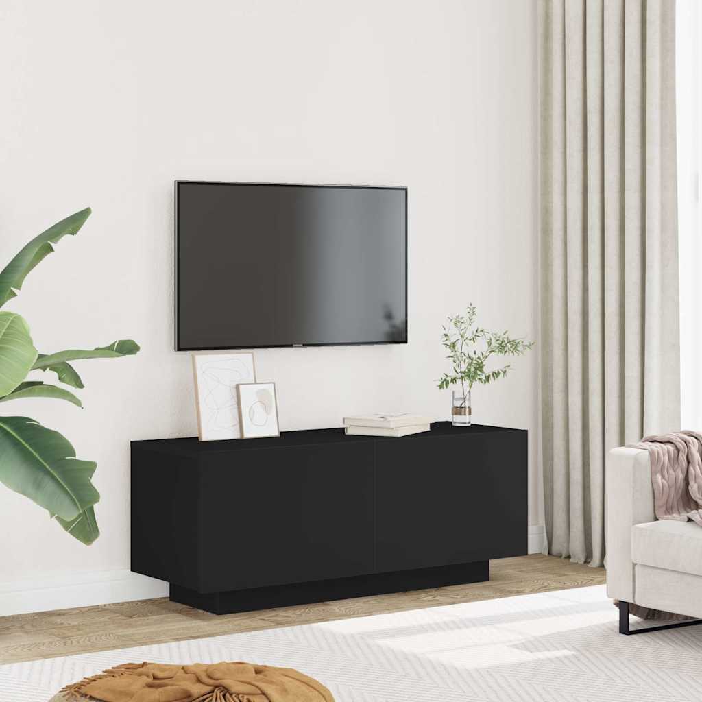 vidaXL Comodă TV, negru, 100x35x40 cm, lemn prelucrat