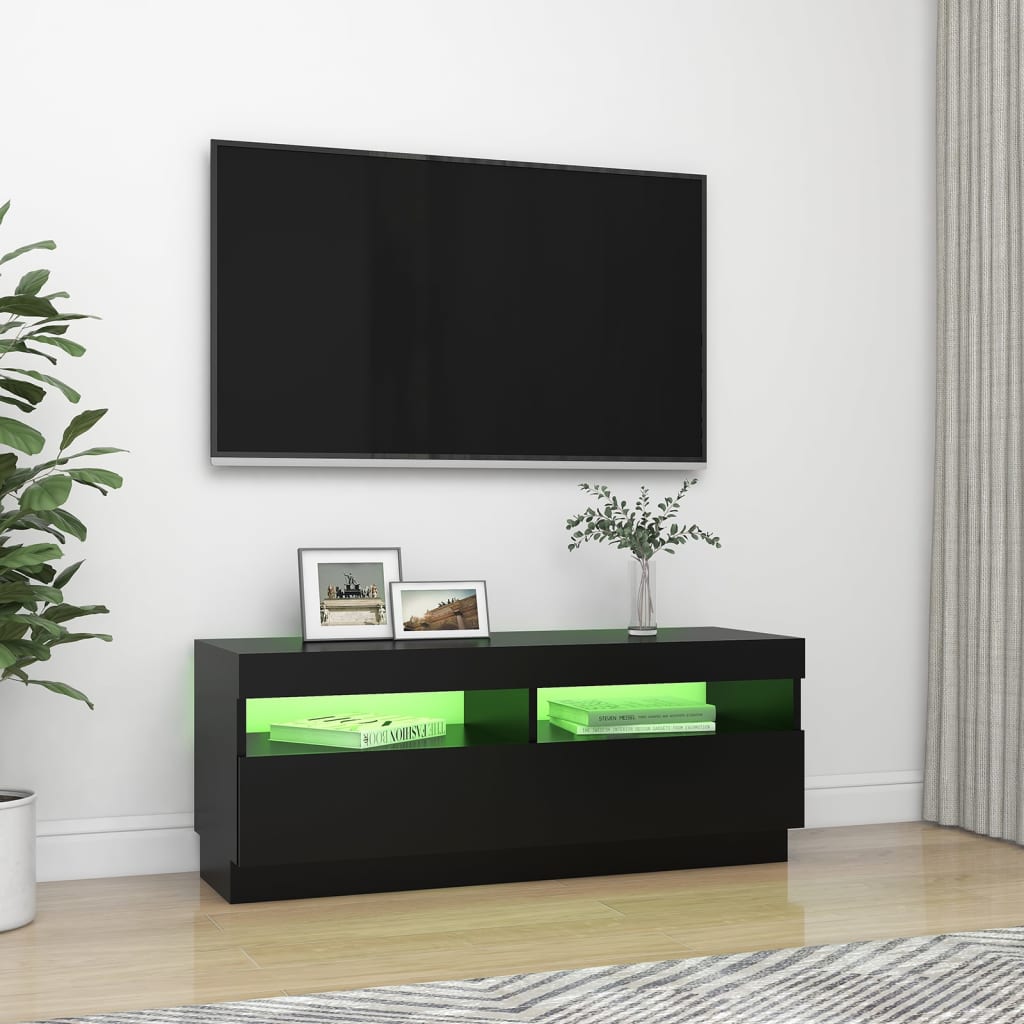 vidaXL Comodă TV cu lumini LED, negru, 100x35x40 cm vidaXL Comodă TV cu lumini LED, negru, 100x35x40 cm