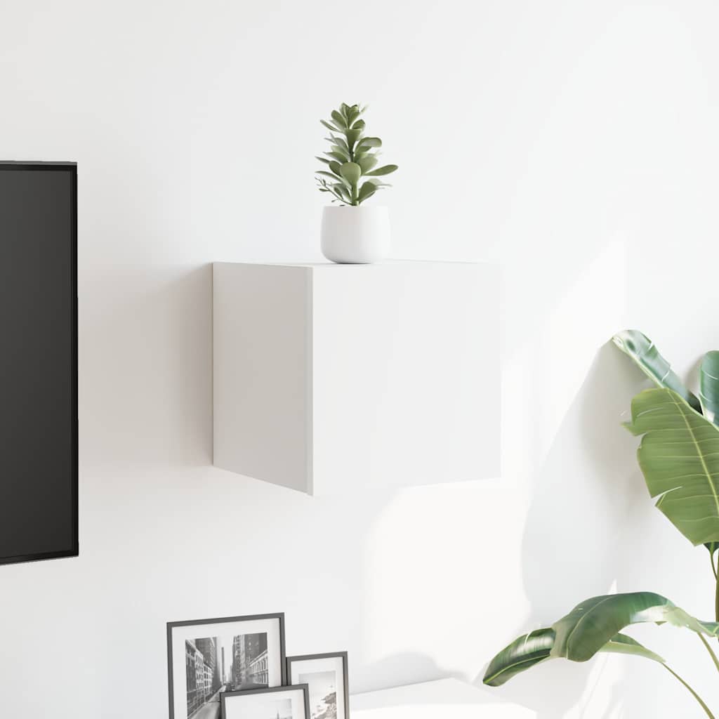vidaXL Dulap TV montaj pe perete, alb, 30,5x30x30 cm
