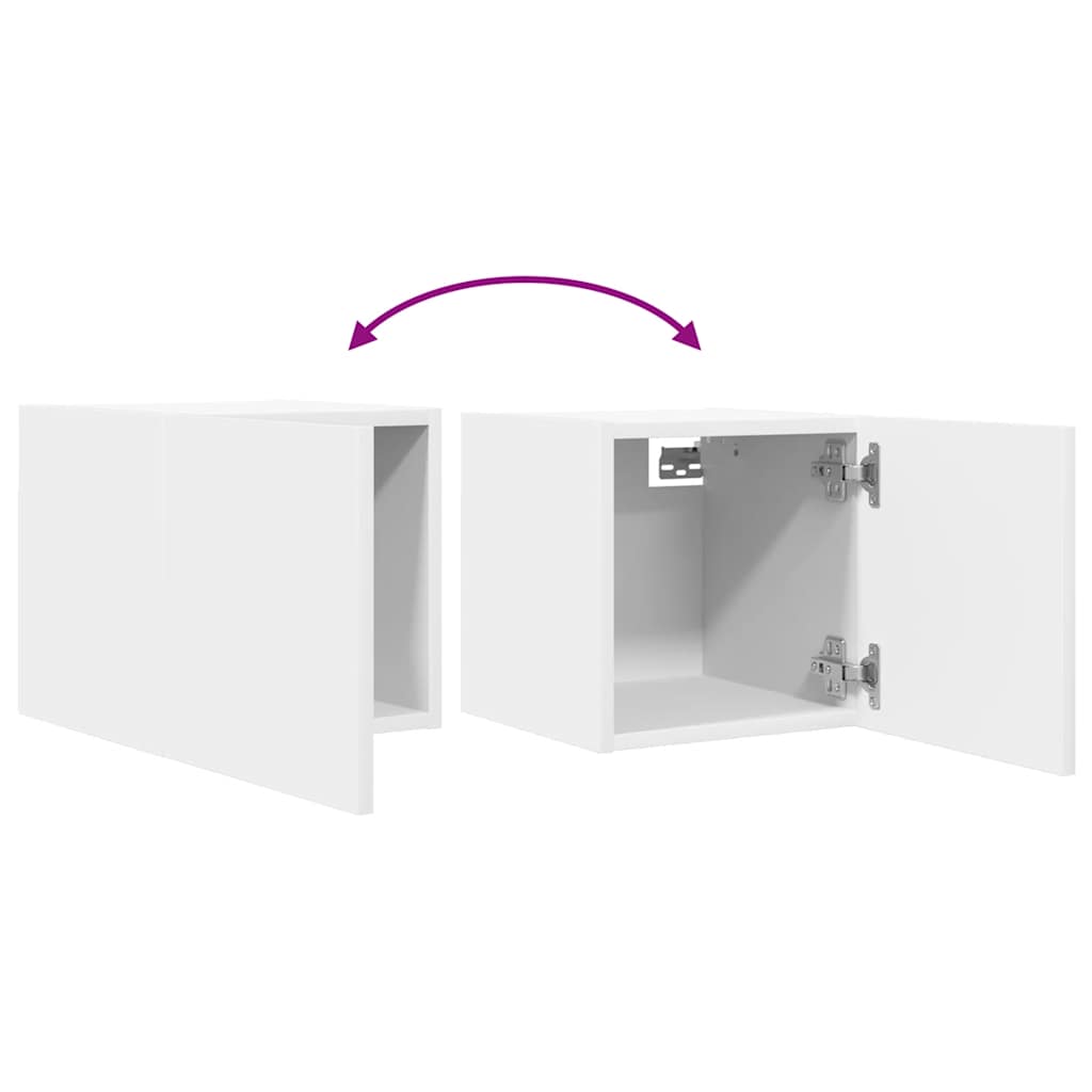 vidaXL Dulap TV montaj pe perete, alb, 30,5x30x30 cm