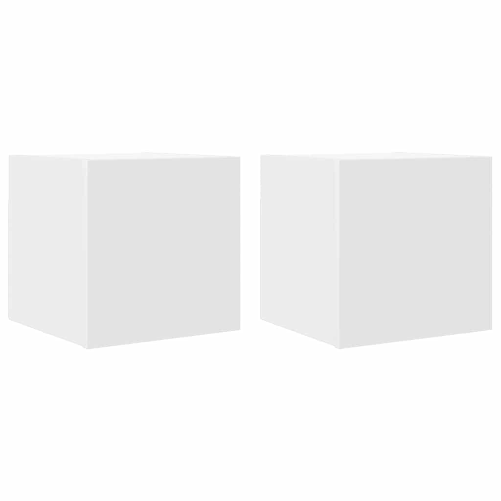 vidaXL Dulapuri TV montate pe perete, 2 buc., alb, 30,5x30x30 cm vidaXL Dulapuri TV montate pe perete, 2 buc., alb, 30,5x30x30 cm