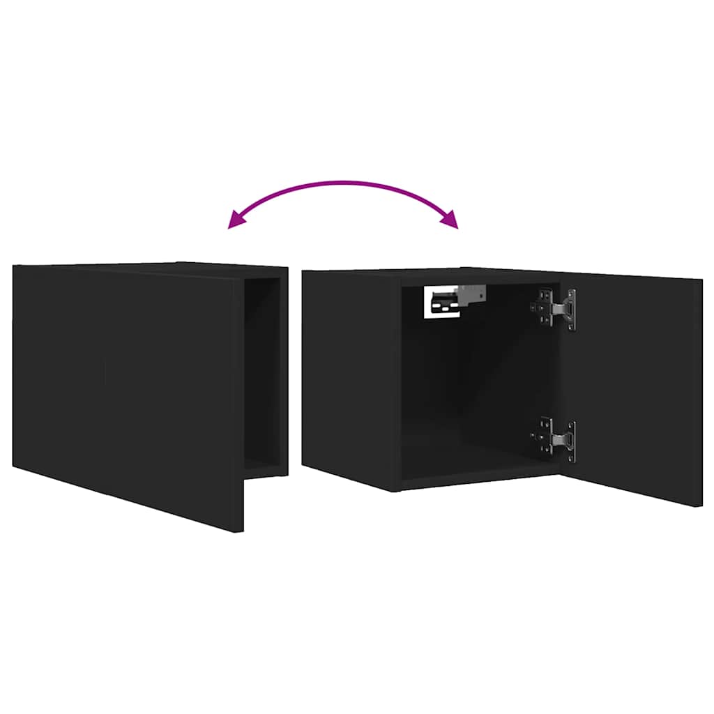 vidaXL Dulap TV montaj pe perete, negru, 30,5x30x30 cm