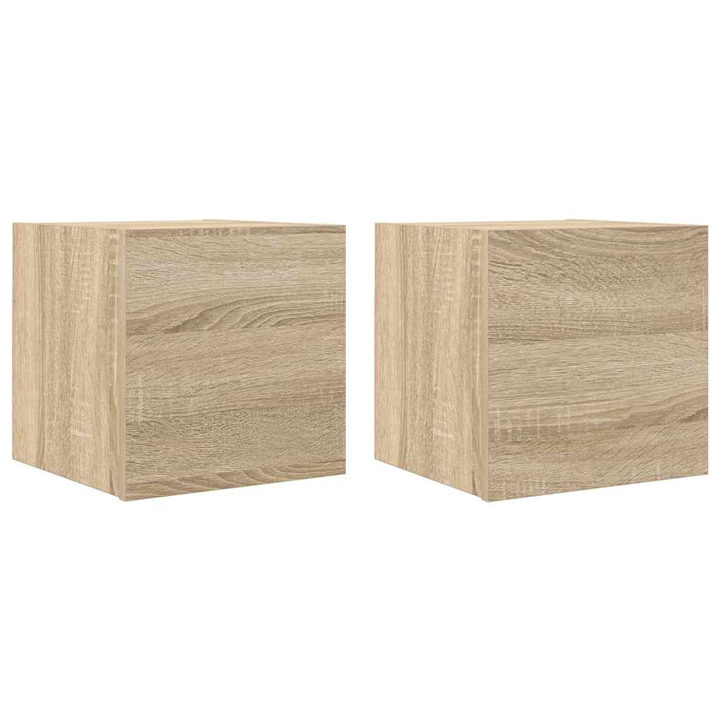vidaXL Dulapuri TV montaj pe perete 2 buc. stejar sonoma 30,5x30x30 cm