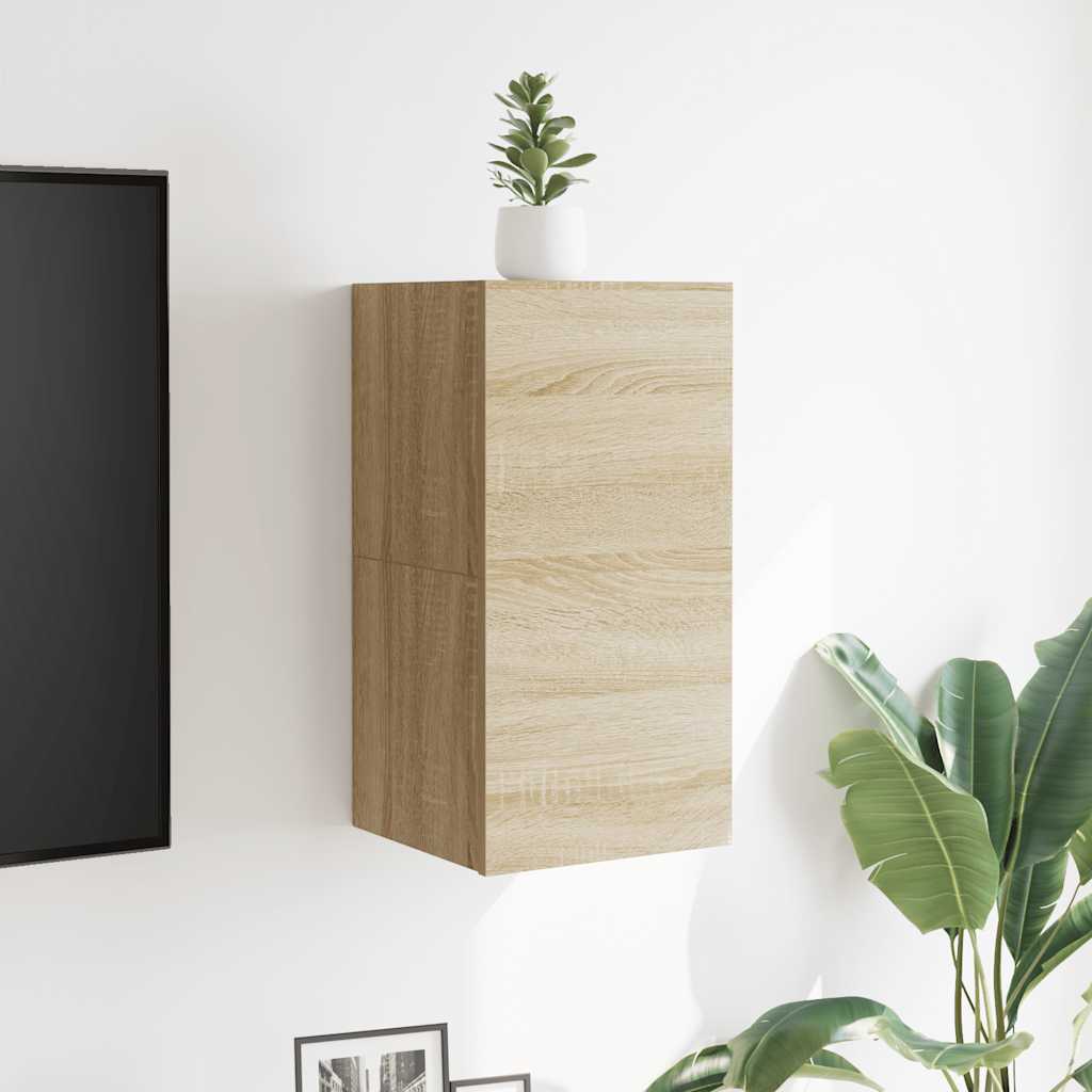 vidaXL Dulapuri TV montaj pe perete 2 buc. stejar sonoma 30,5x30x30 cm