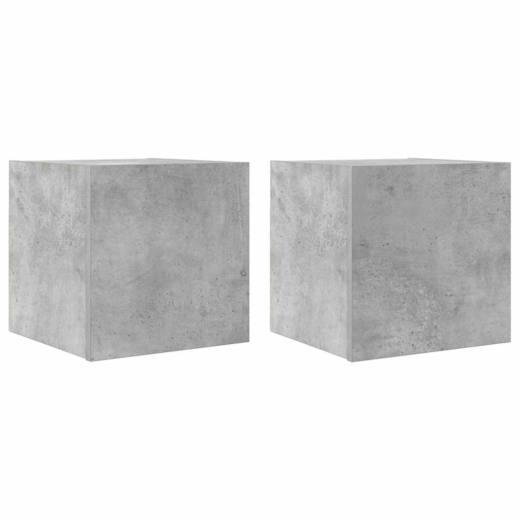 vidaXL Dulapuri TV montaj pe perete, 2 buc., gri beton, 30,5x30x30 cm