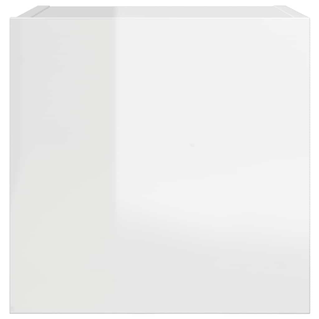 vidaXL Dulapuri TV suspendate, 2 buc., alb extralucios, 30,5x30x30 cm