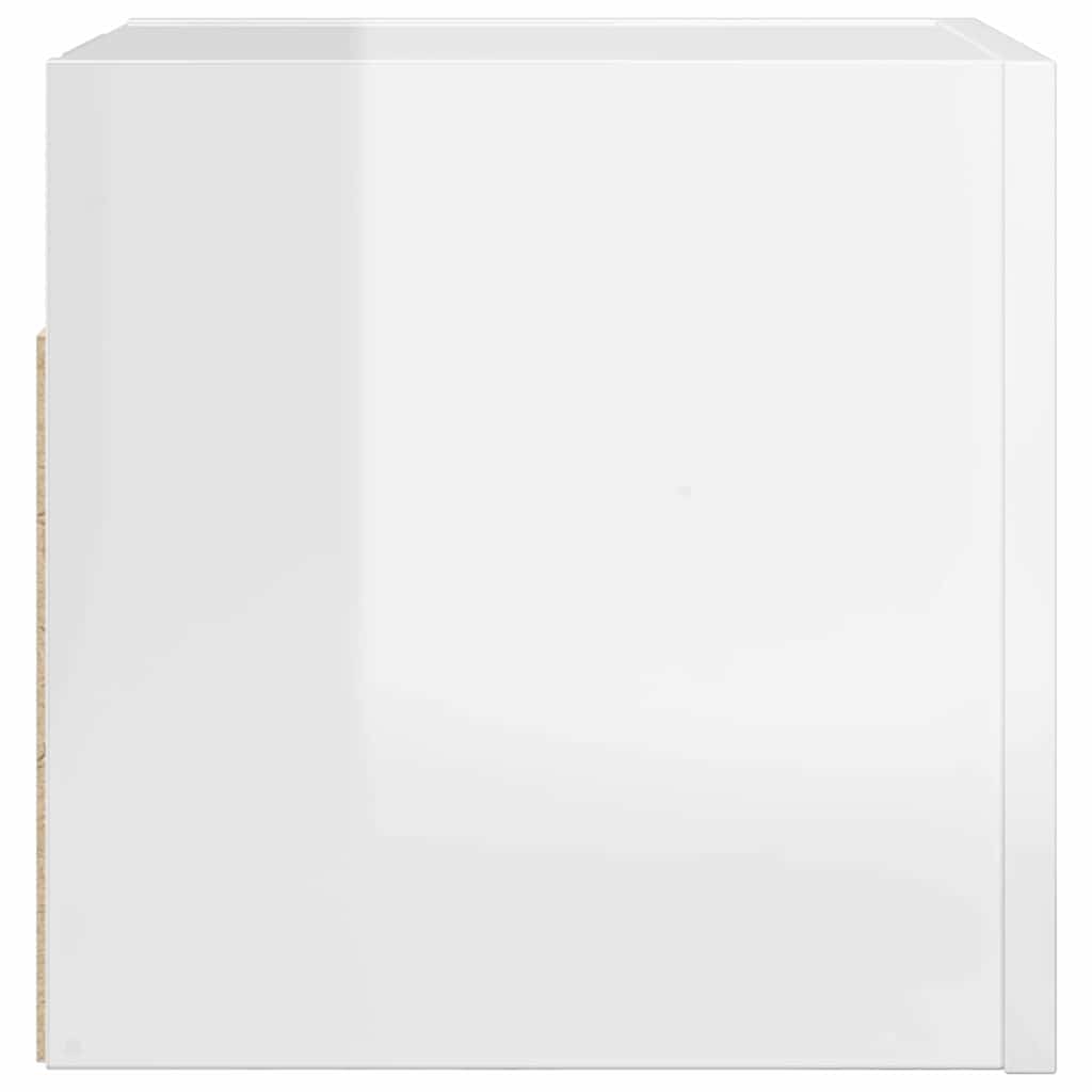 vidaXL Dulapuri TV suspendate, 2 buc., alb extralucios, 30,5x30x30 cm