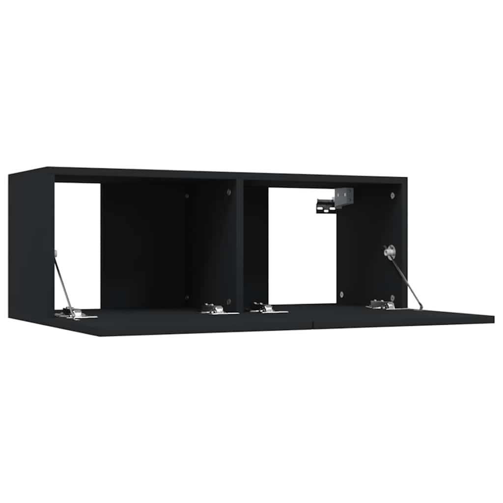 vidaXL Comode TV, 2 buc., negru, 80x30x30 cm, lemn compozit
