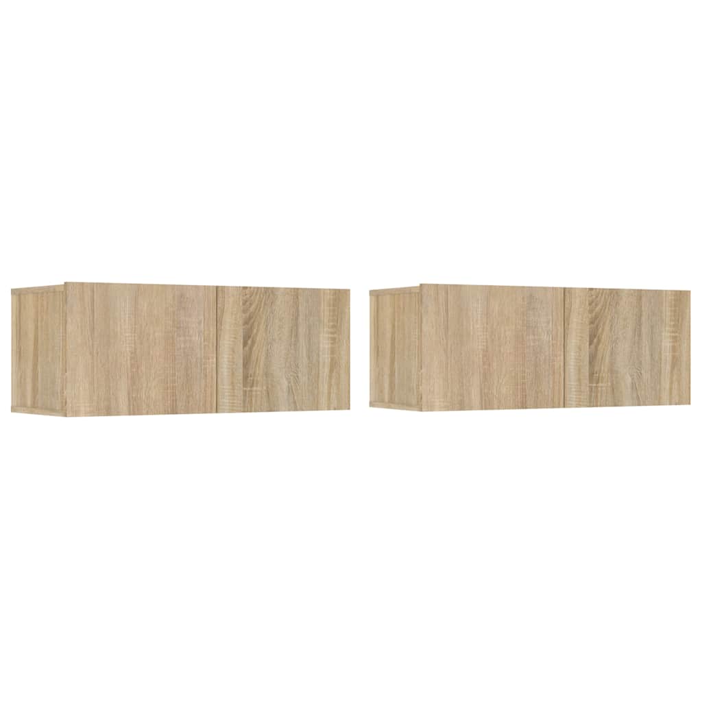 vidaXL Comode TV, 2 buc., stejar sonoma, 80x30x30 cm, lemn compozit