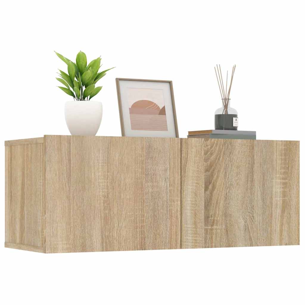 vidaXL Comode TV, 2 buc., stejar sonoma, 80x30x30 cm, lemn compozit