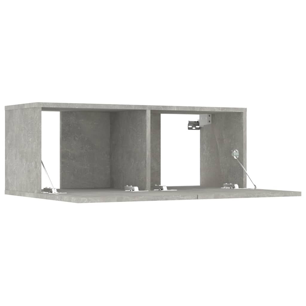 vidaXL Comode TV, 2 buc., gri beton, 80x30x30 cm, lemn compozit