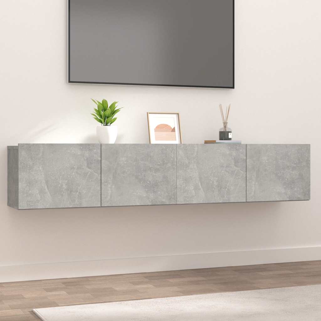 vidaXL Comode TV, 2 buc., gri beton, 80x30x30 cm, lemn compozit