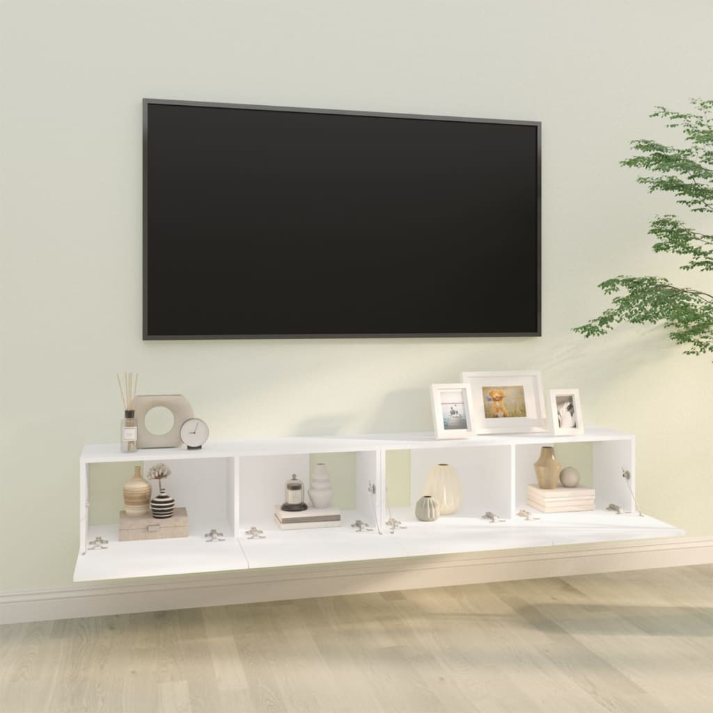 vidaXL Dulapuri TV de perete 2 buc. alb 100x30x30 cm lemn compozit