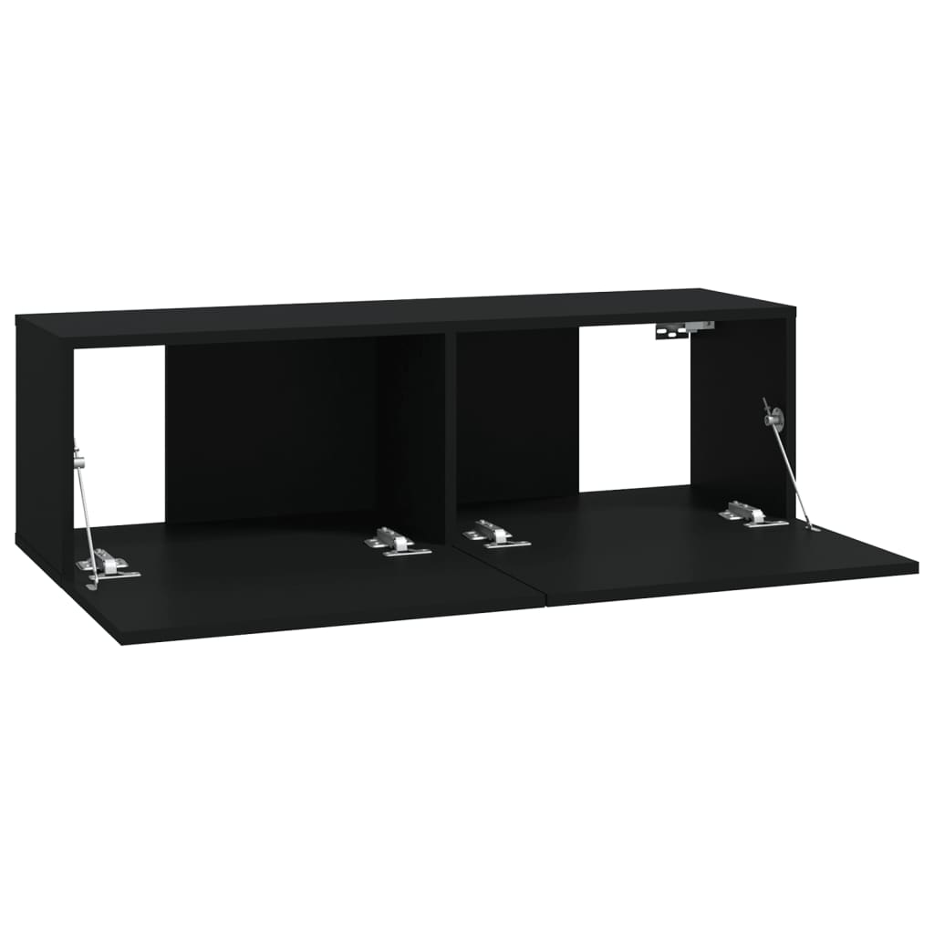vidaXL Dulapuri TV de perete 2 buc. negru 100x30x30 cm lemn compozit