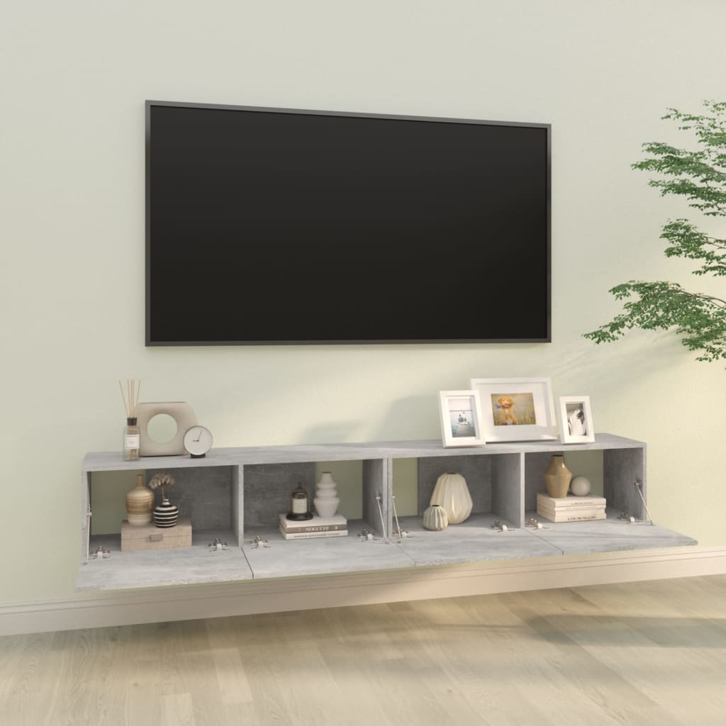 vidaXL Dulapuri TV perete 2 buc. gri beton 100x30x30 cm lemn compozit vidaXL Dulapuri TV perete 2 buc. gri beton 100x30x30 cm lemn compozit