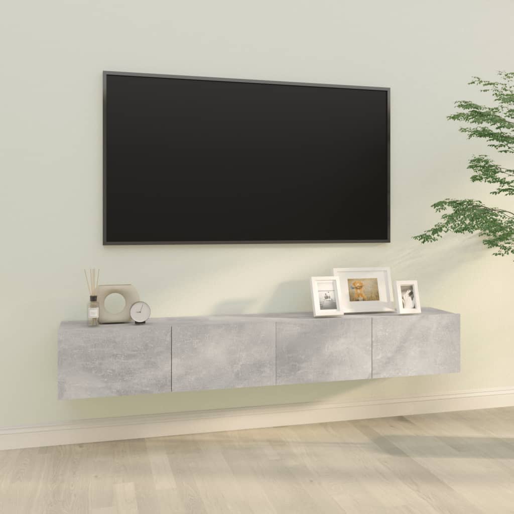 vidaXL Dulapuri TV perete 2 buc. gri beton 100x30x30 cm lemn compozit vidaXL Dulapuri TV perete 2 buc. gri beton 100x30x30 cm lemn compozit