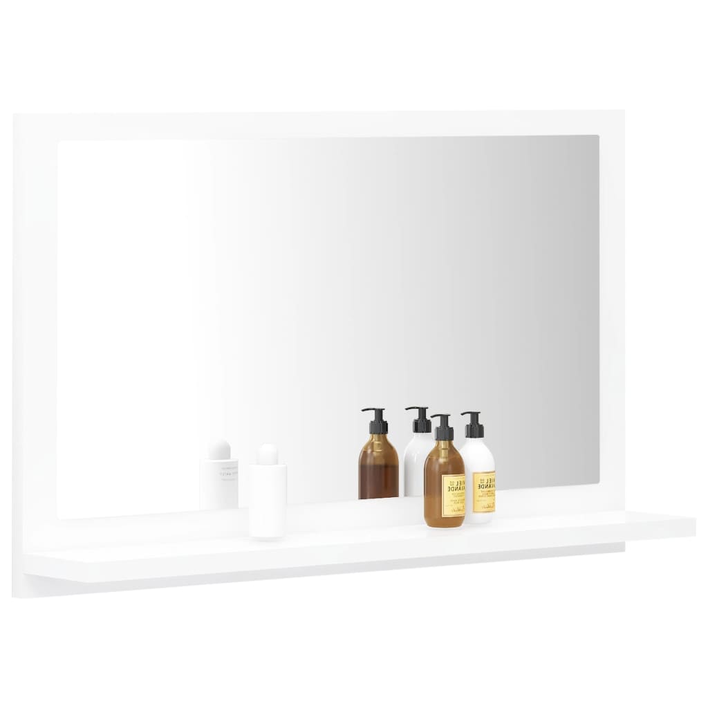 vidaXL Oglindă de baie, alb, 60x10,5x37 cm, lemn prelucrat