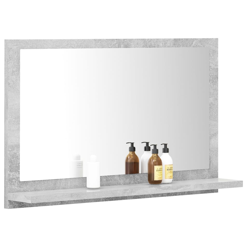 vidaXL Dulap de baie cu oglindă, gri beton, 60 x 10,5 x 37 cm, PAL vidaXL Dulap de baie cu oglindă, gri beton, 60 x 10,5 x 37 cm, PAL