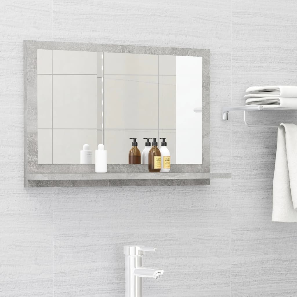 vidaXL Dulap de baie cu oglindă, gri beton, 60 x 10,5 x 37 cm, PAL vidaXL Dulap de baie cu oglindă, gri beton, 60 x 10,5 x 37 cm, PAL