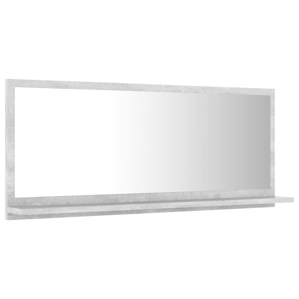 vidaXL Dulap de baie cu oglindă, gri beton, 90 x 10,5 x 37 cm, PAL vidaXL Dulap de baie cu oglindă, gri beton, 90 x 10,5 x 37 cm, PAL