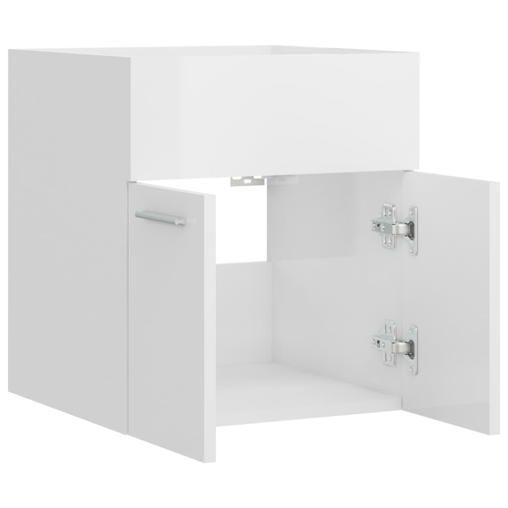vidaXL Dulap de chiuvetă, alb extralucios, 41x38,5x46 cm, PAL vidaXL Dulap de chiuvetă, alb extralucios, 41x38,5x46 cm, PAL