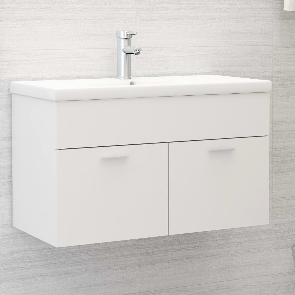 vidaXL Dulap de chiuvetă, alb, 80x38,5x46 cm, lemn prelucrat vidaXL Dulap de chiuvetă, alb, 80x38,5x46 cm, lemn prelucrat