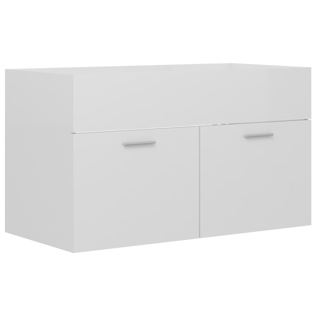 vidaXL Dulap de chiuvetă, alb extralucios, 80x38,5x46 cm, PAL vidaXL Dulap de chiuvetă, alb extralucios, 80x38,5x46 cm, PAL
