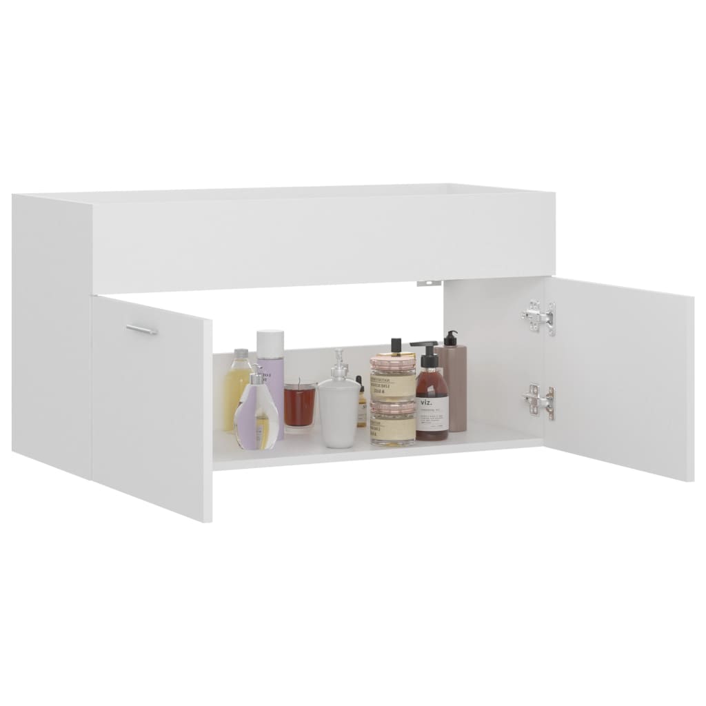 vidaXL Dulap de chiuvetă, alb, 90x38,5x46 cm, PAL vidaXL Dulap de chiuvetă, alb, 90x38,5x46 cm, PAL