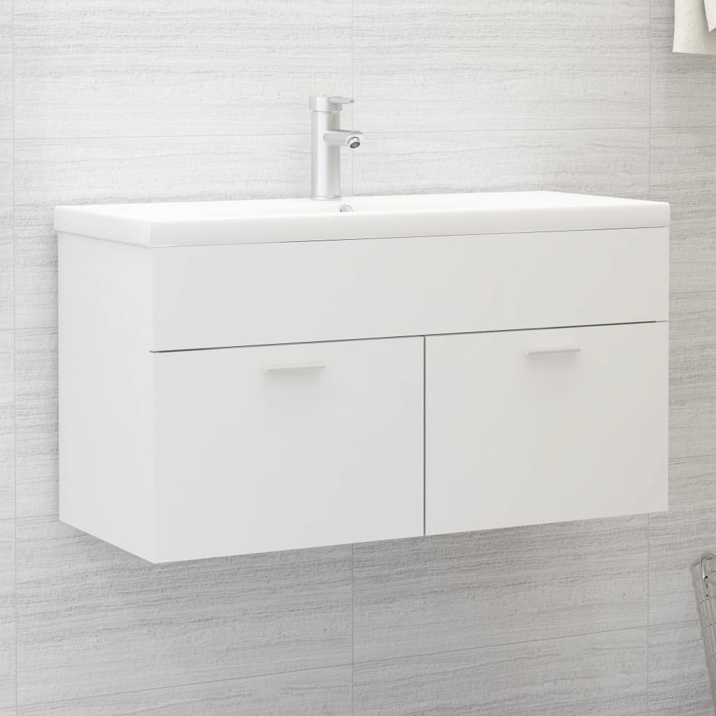vidaXL Dulap de chiuvetă, alb, 90x38,5x46 cm, PAL vidaXL Dulap de chiuvetă, alb, 90x38,5x46 cm, PAL