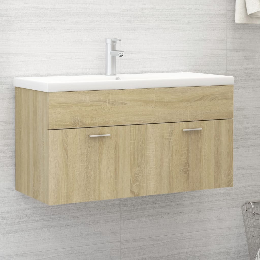 vidaXL Dulap de chiuvetă, stejar Sonoma, 90x38,5x46 cm, PAL vidaXL Dulap de chiuvetă, stejar Sonoma, 90x38,5x46 cm, PAL