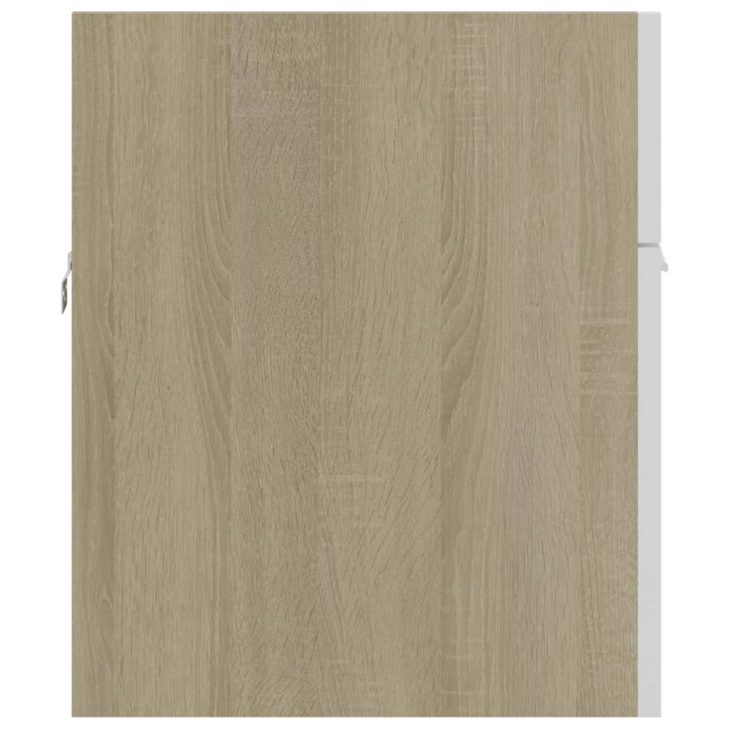 vidaXL Dulap de chiuvetă, alb și stejar Sonoma, 90x38,5x46 cm, PAL vidaXL Dulap de chiuvetă, alb și stejar Sonoma, 90x38,5x46 cm, PAL