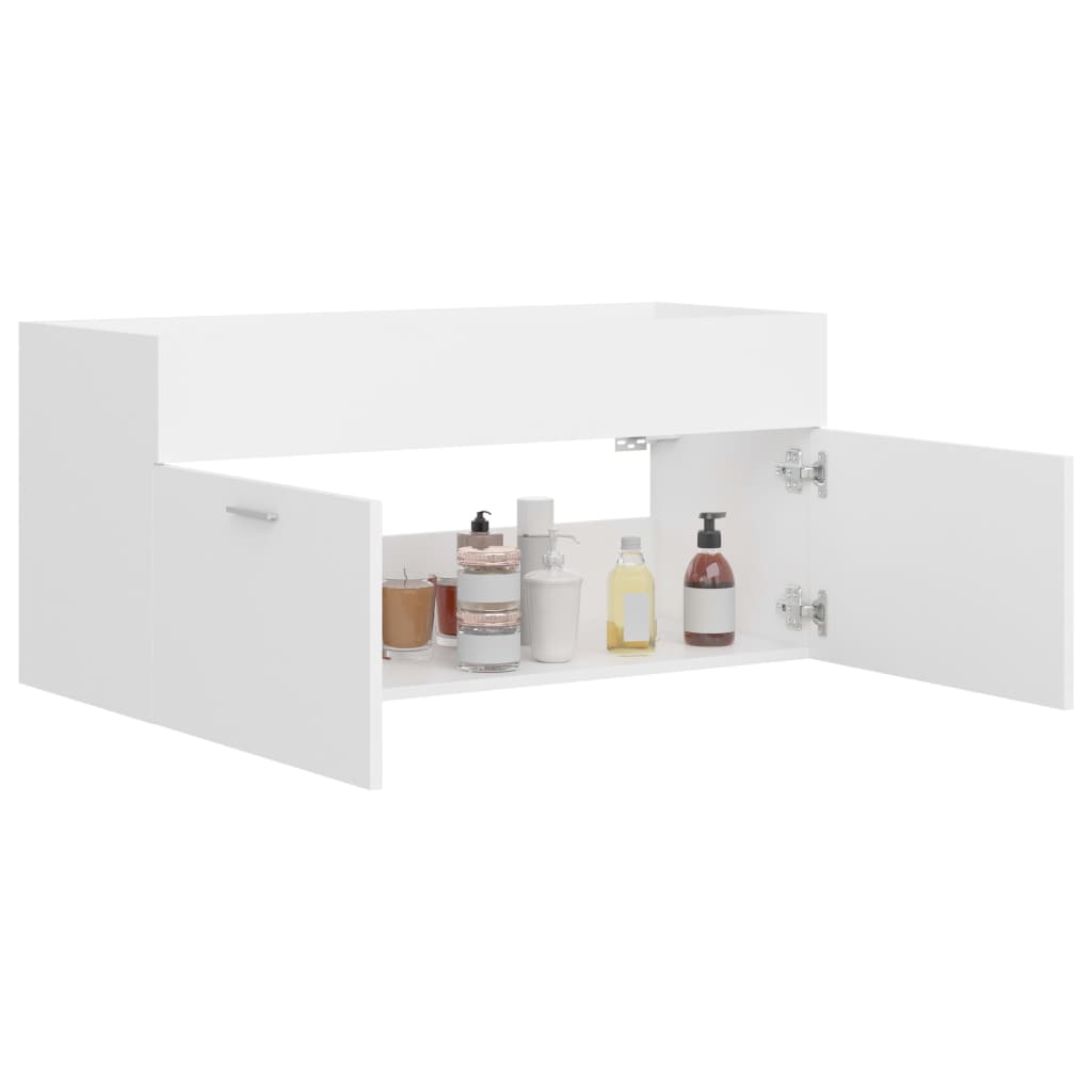 vidaXL Dulap pentru chiuvetă, alb, 100x38,5x46 cm, PAL vidaXL Dulap pentru chiuvetă, alb, 100x38,5x46 cm, PAL