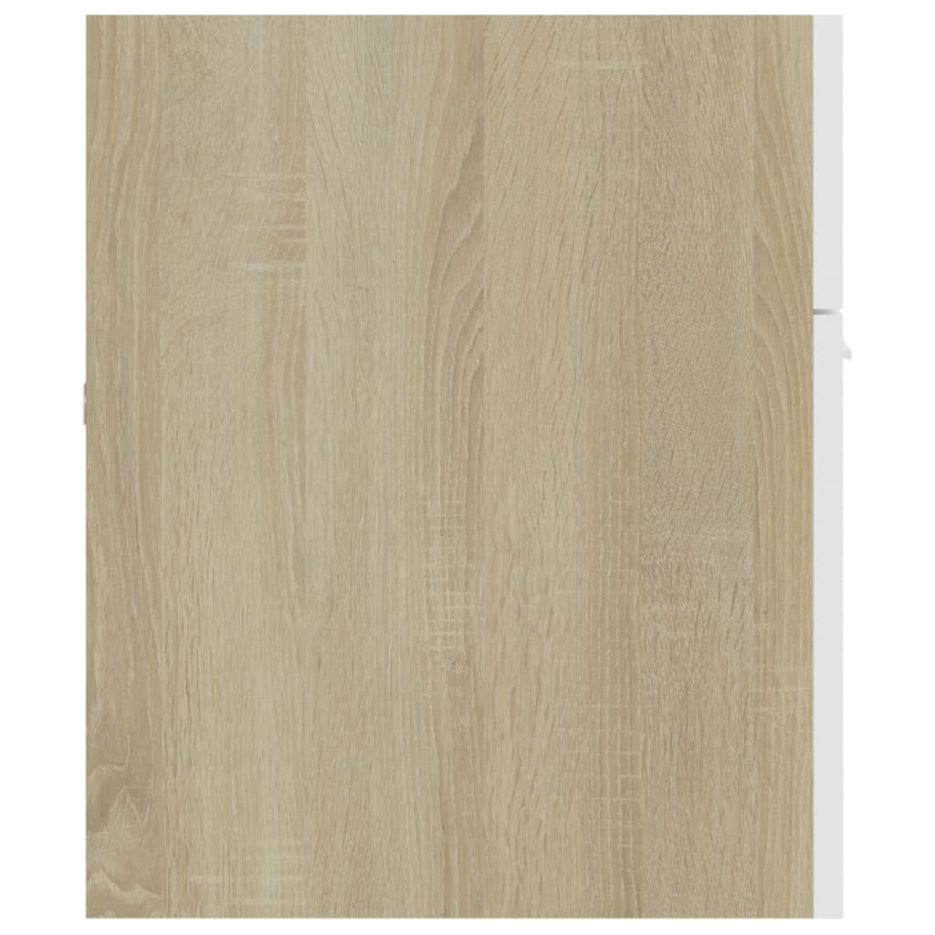 vidaXL Dulap de chiuvetă, alb și stejar Sonoma, 100x38,5x46 cm, PAL vidaXL Dulap de chiuvetă, alb și stejar Sonoma, 100x38,5x46 cm, PAL