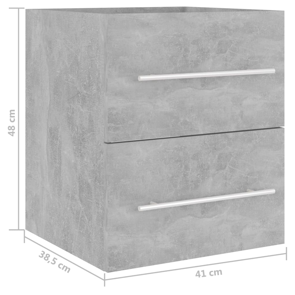 vidaXL Dulap de chiuvetă, gri beton, 41x38,5x48 cm , PAL vidaXL Dulap de chiuvetă, gri beton, 41x38,5x48 cm , PAL