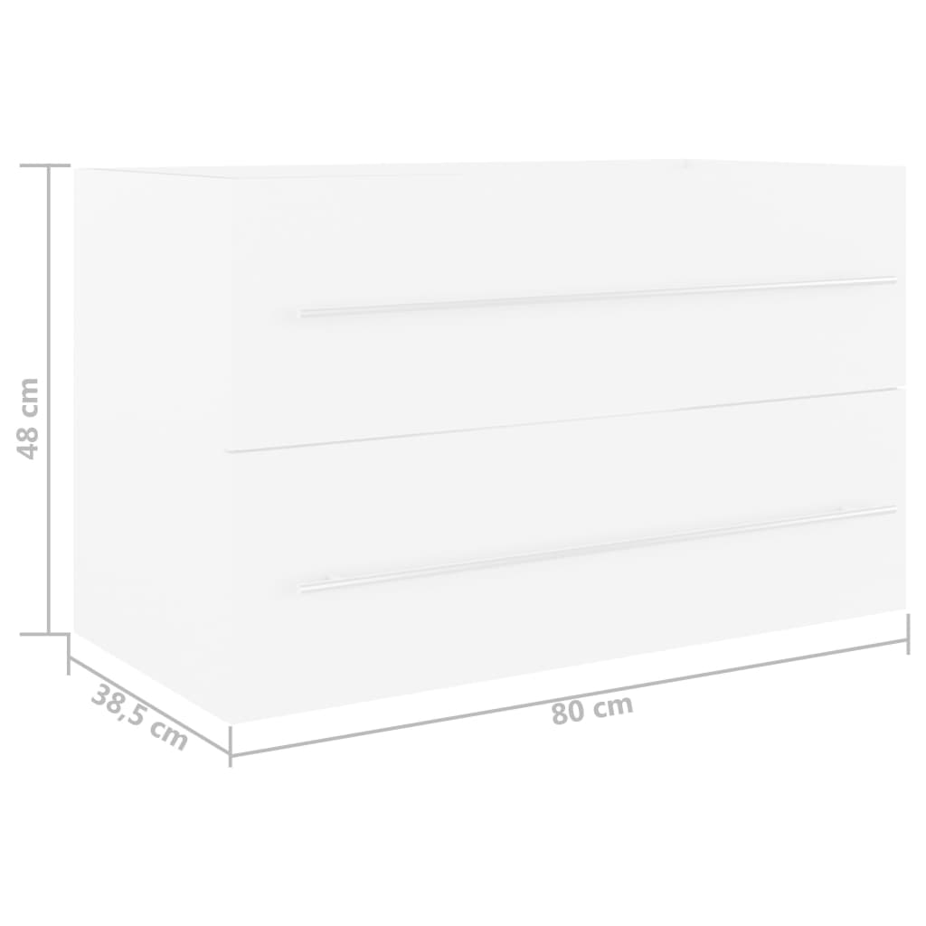 vidaXL Dulap de chiuvetă, alb, 80x38,5x48 cm, PAL vidaXL Dulap de chiuvetă, alb, 80x38,5x48 cm, PAL