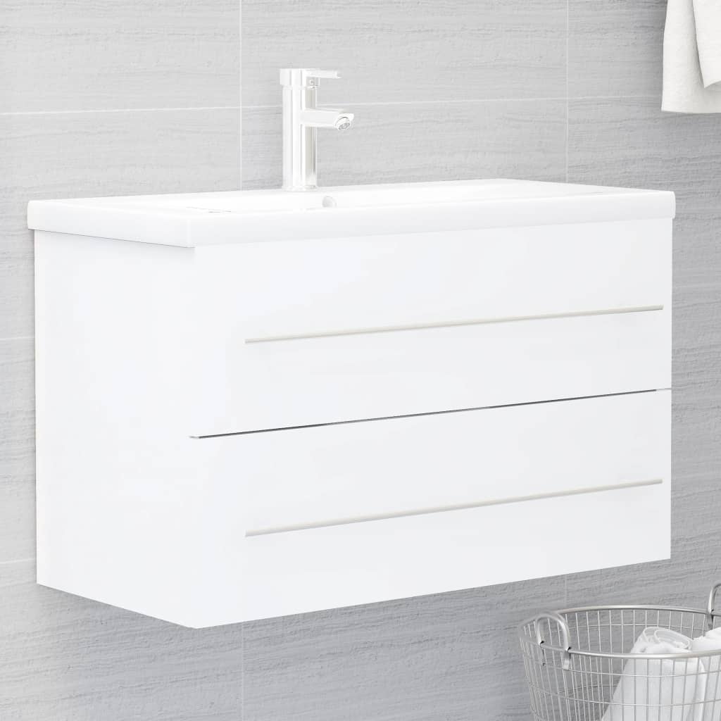 vidaXL Dulap de chiuvetă, alb, 80x38,5x48 cm, PAL vidaXL Dulap de chiuvetă, alb, 80x38,5x48 cm, PAL