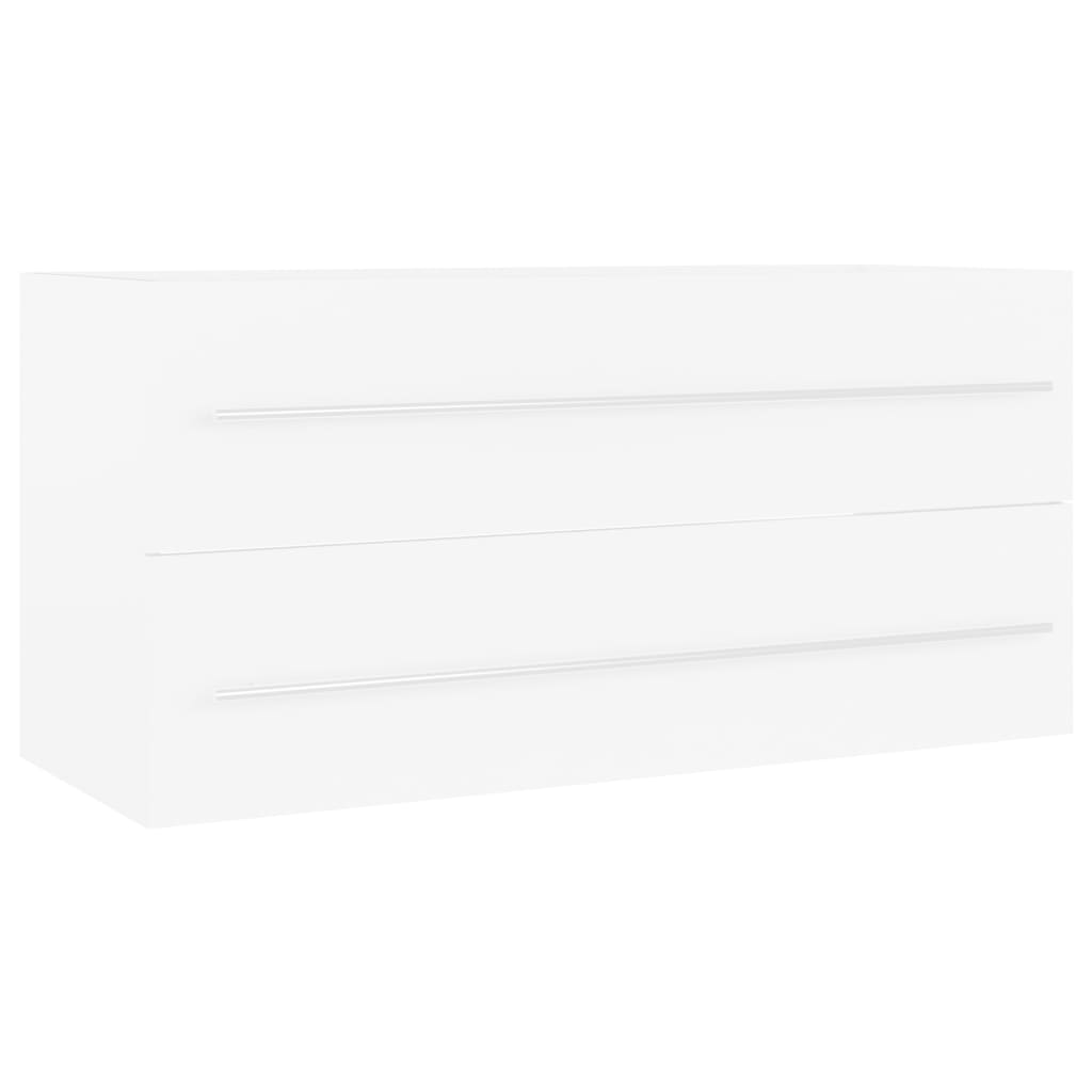 vidaXL Dulap de chiuvetă, alb, 100x38,5x48 cm, lemn prelucrat vidaXL Dulap de chiuvetă, alb, 100x38,5x48 cm, lemn prelucrat