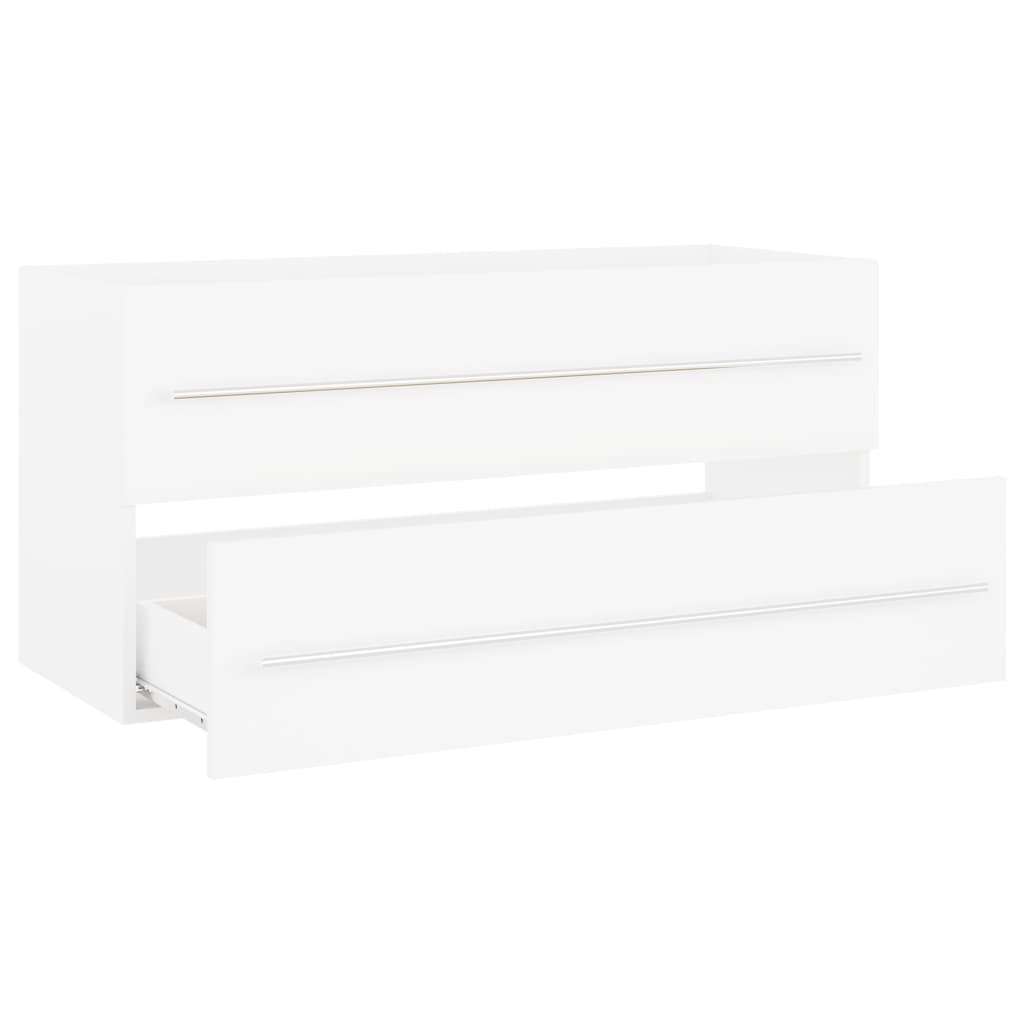 vidaXL Dulap de chiuvetă, alb, 100x38,5x48 cm, lemn prelucrat vidaXL Dulap de chiuvetă, alb, 100x38,5x48 cm, lemn prelucrat