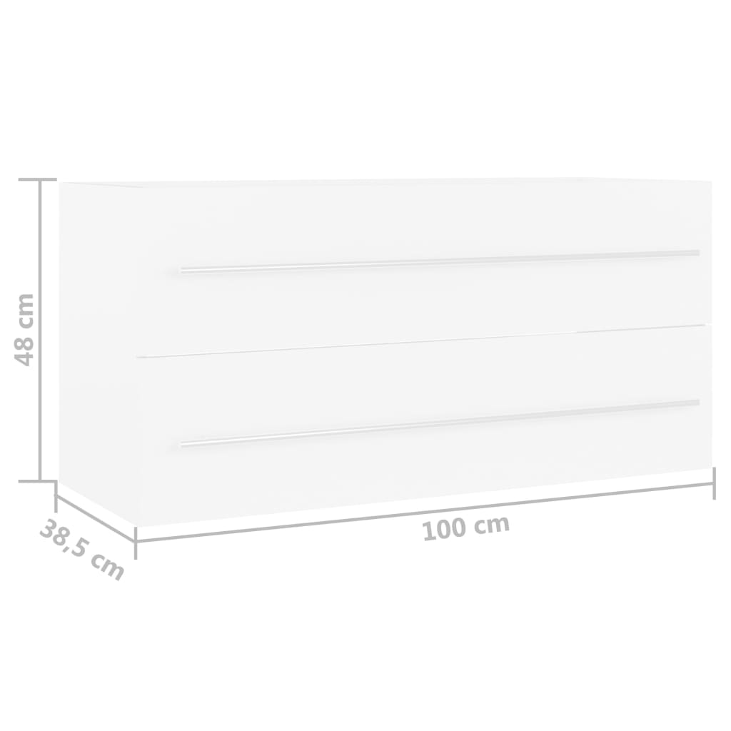 vidaXL Dulap de chiuvetă, alb, 100x38,5x48 cm, lemn prelucrat vidaXL Dulap de chiuvetă, alb, 100x38,5x48 cm, lemn prelucrat