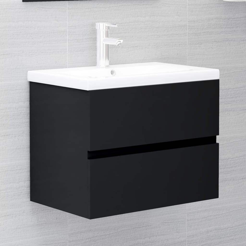 vidaXL Mască de chiuvetă, negru, 60 x 38,5 x 45 cm, PAL vidaXL Mască de chiuvetă, negru, 60 x 38,5 x 45 cm, PAL
