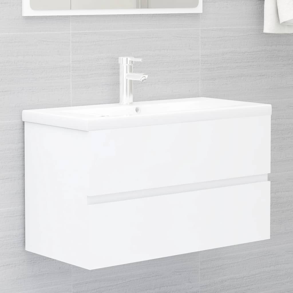 vidaXL Dulap de chiuvetă, alb, 80x38,5x45 cm, PAL vidaXL Dulap de chiuvetă, alb, 80x38,5x45 cm, PAL