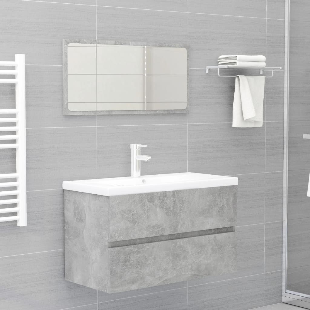 vidaXL Dulap de chiuvetă, gri beton, 80x38,5x45 cm, PAL vidaXL Dulap de chiuvetă, gri beton, 80x38,5x45 cm, PAL