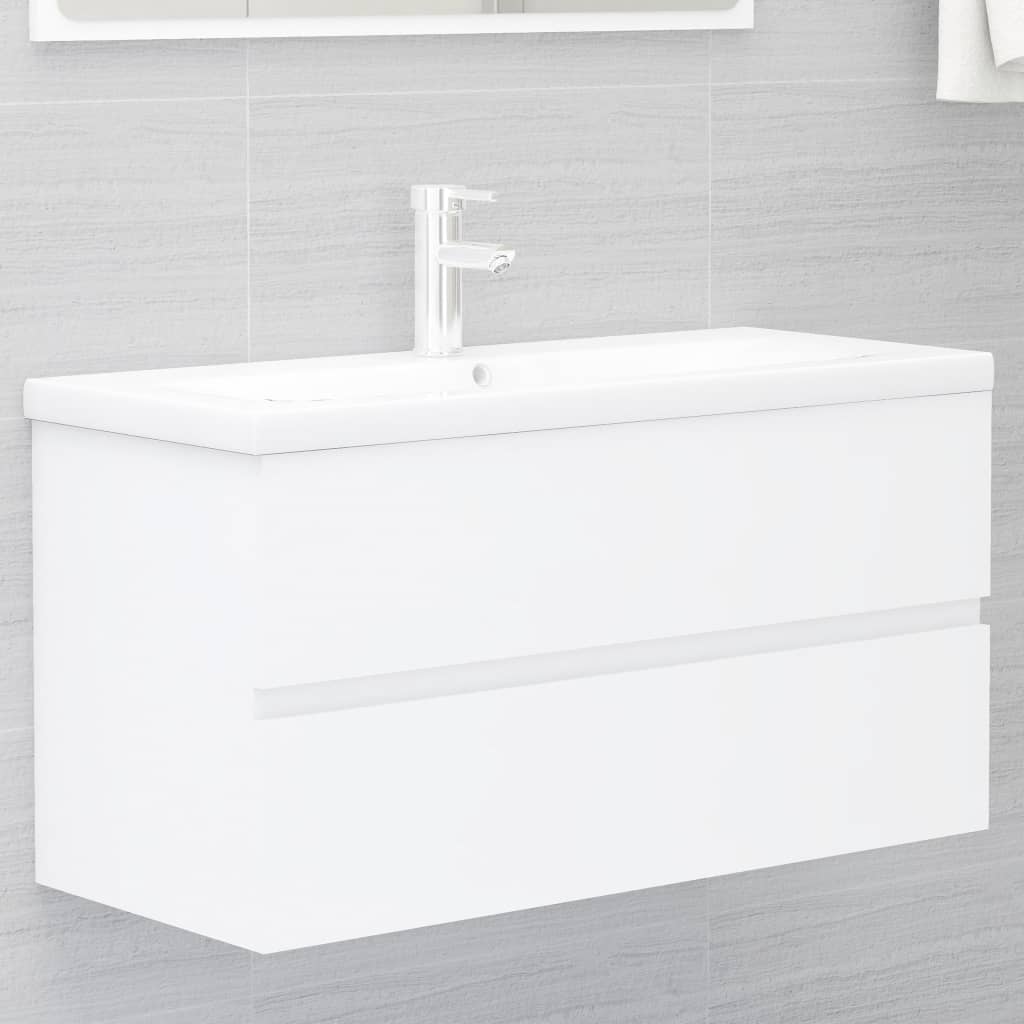 vidaXL Dulap de chiuvetă, alb, 90x38,5x45 cm, PAL vidaXL Dulap de chiuvetă, alb, 90x38,5x45 cm, PAL